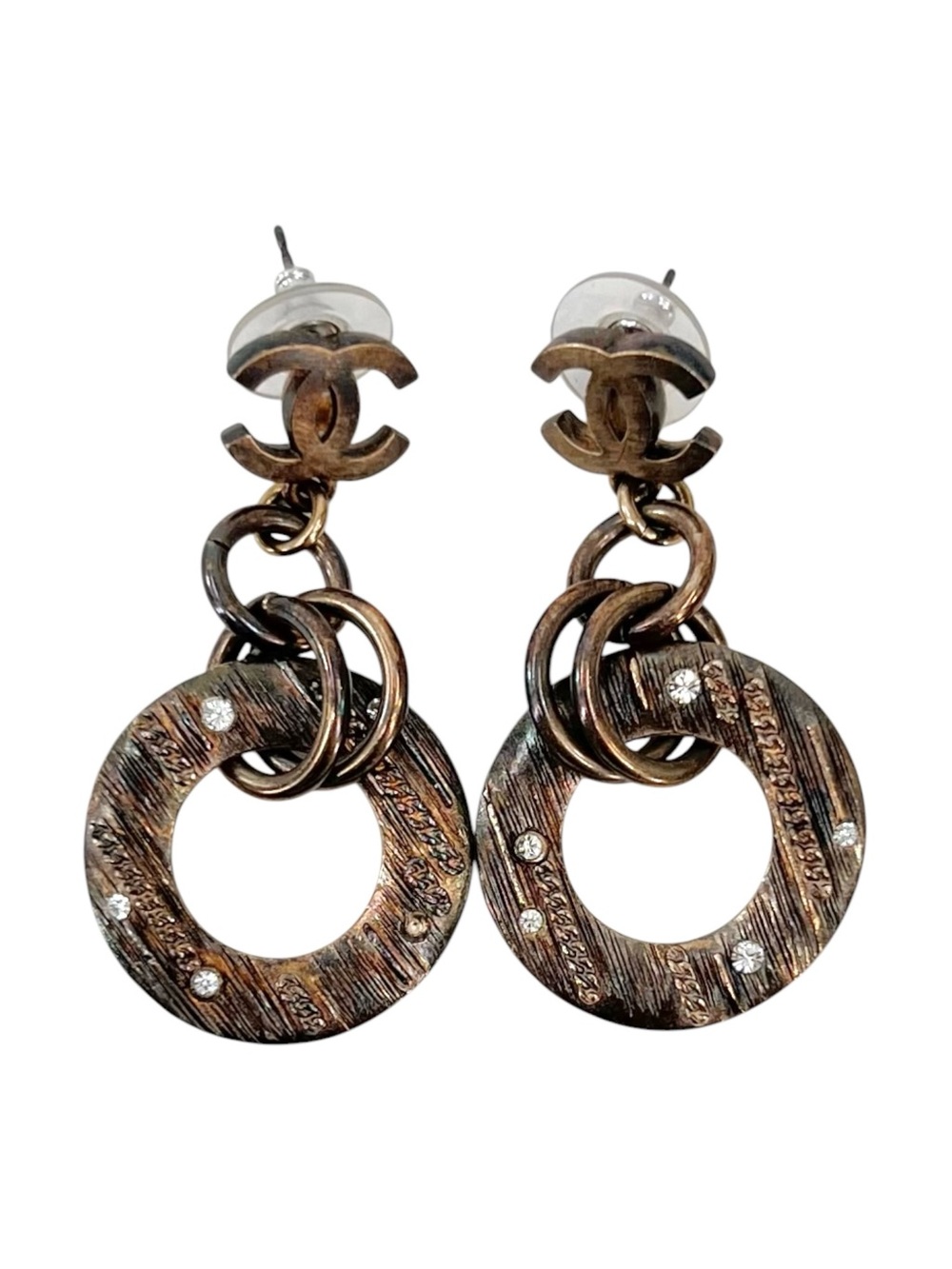 VINTAGE CHANEL "CC" Classic Circle Dangle Earrings
